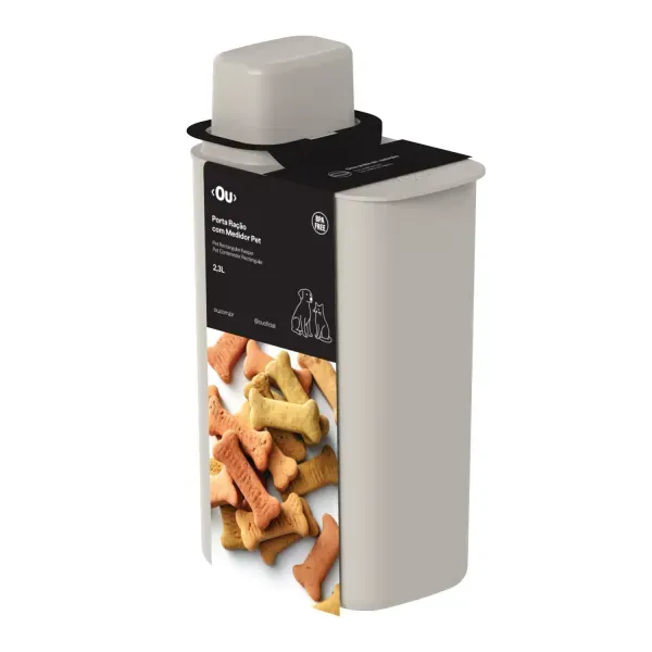 Porta Ração com Medidor Bege Ou 2,3 L